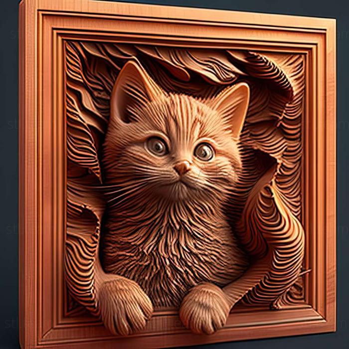 3D model kitten (STL)